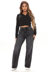 Orlando Vintage Straight Leg Jeans  - Black Ins Street